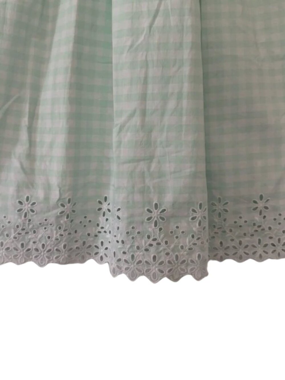 Draper James Green Gingham Embroidered Dress Size 16 NWT Eyelet Hem Cottagecore - Picture 6 of 8